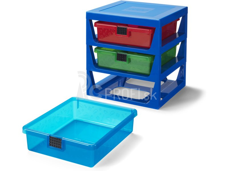 LEGO organizér s tromi zásuvkami – modrá