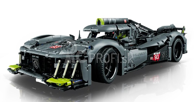 Lego Peugeot 9x8 X6h 2.6l Turbo V6 Team Peugeot Totalenergies N 93 24h Le Mans 2023 - 1775 Pezzi - 1775 dielikov sivo žltá
