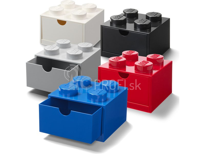 LEGO stolný box 4 so zásuvkou biely