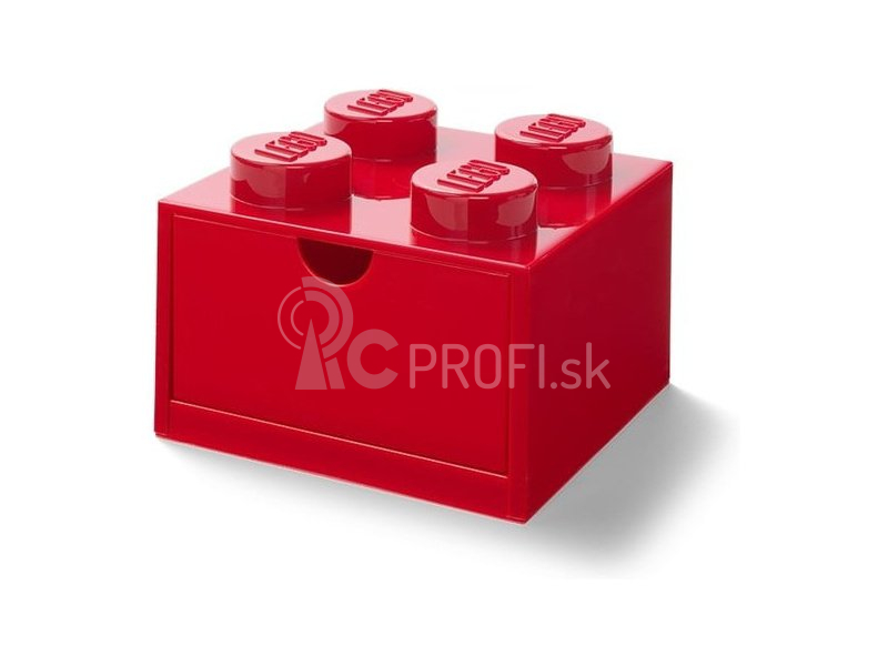 LEGO stolný box 4 so zásuvkou červený