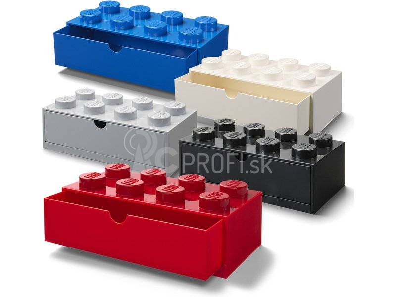 LEGO stolný box 8 so zásuvkou sivý