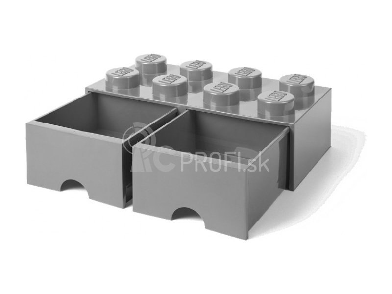 LEGO úložný box so zásuvkami 250x500x180mm – sivý