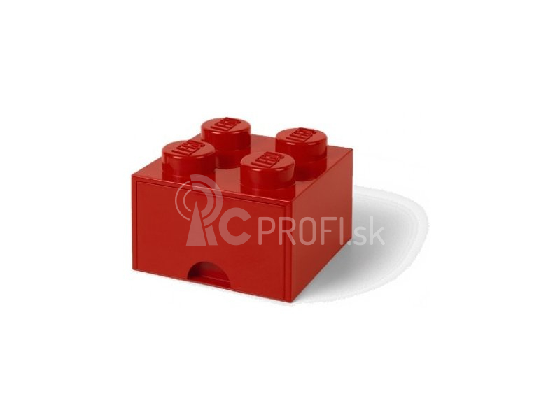 LEGO úložný box so zásuvkou 250x250x180mm – červený