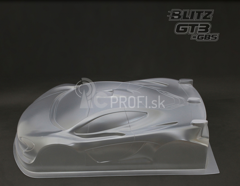 Lexanová karoséria číra BLITZ 1/8 GT3 GBS vrátane krídla, hrúbka 1,0 mm