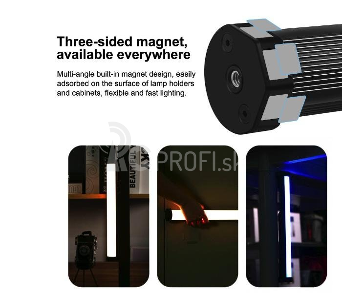 Magnetické ručné RGB LED svetlo (s batériou)