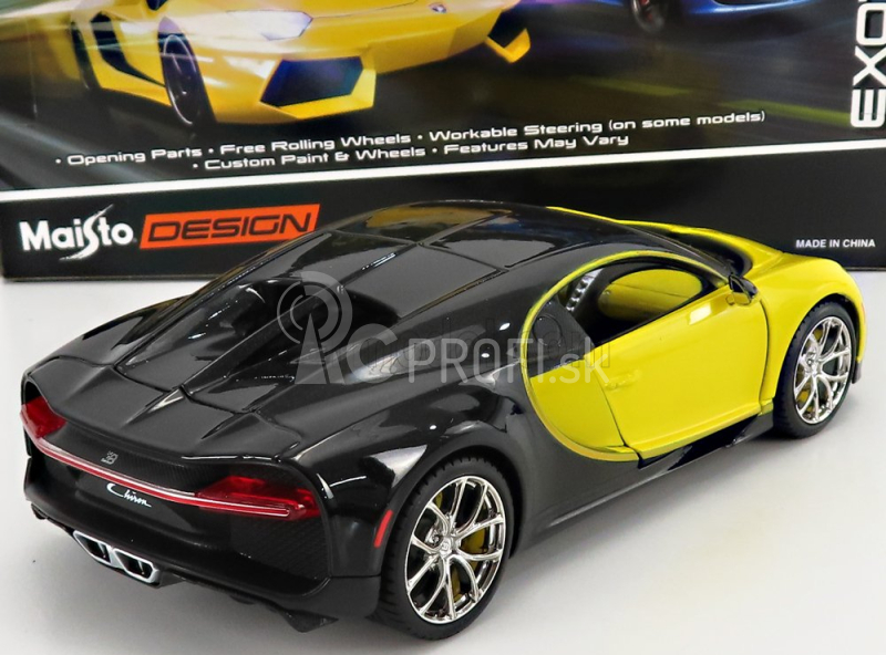 Maisto Bugatti Chiron Le Patron 2016 1:24 žlto-čierna