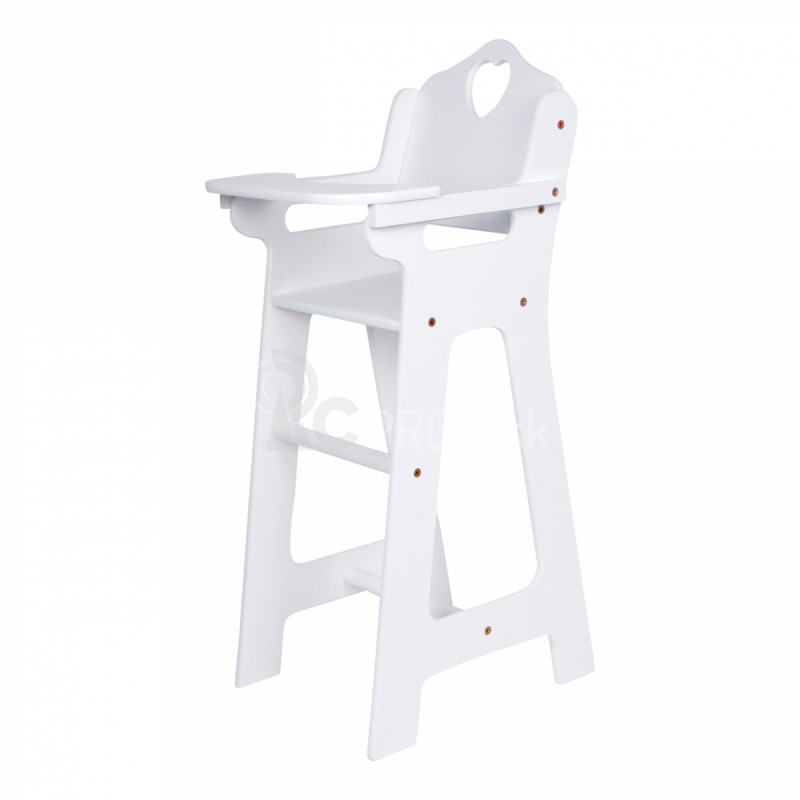 Malá drevená stolička pre bábiky biela