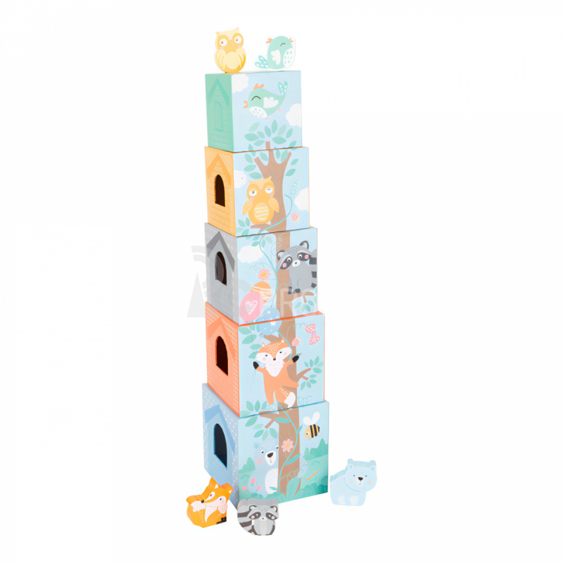 Malá noha Skladacia veža pastel so zvieratami