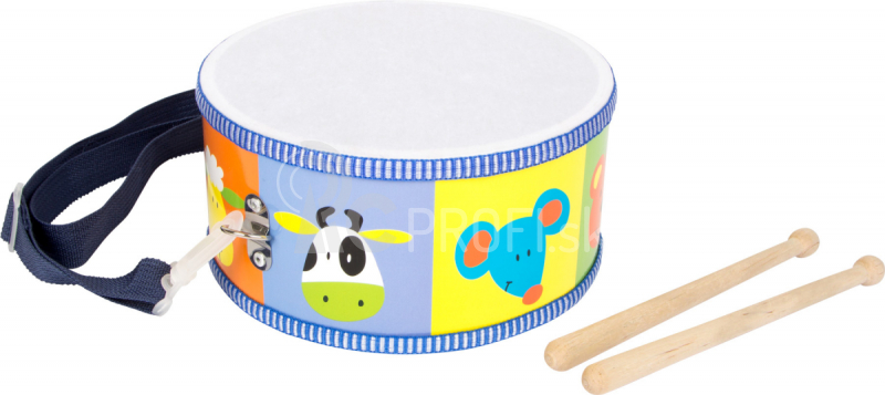 Malé detské drevené hudobné nástroje Drum Animals