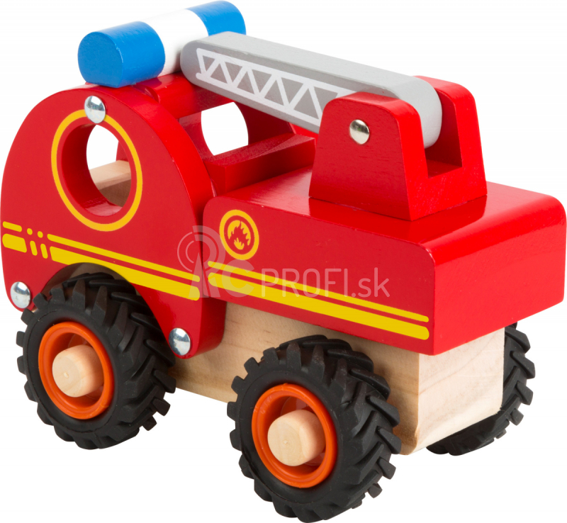 Malé pešie drevené hasičské auto s rebríkom