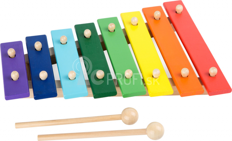 Malý nožný drevený xylofón farebný 8 nôt
