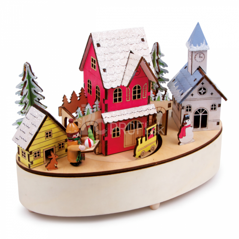 Malý vianočný hrací box so svetlom Zimný čas
