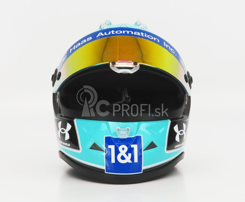 Mini prilba Schuberth prilba F1 Casco Prilba Vf-22 Team Haas N 47 Miami Gp 2022 Mick Schumacher 1:2 Light Blue Black