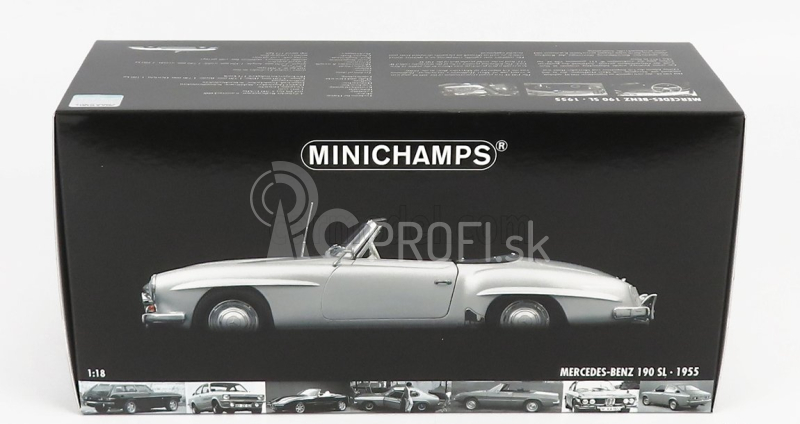 Minichamps Mercedes Benz Sl-class 190sl (w121) Spider 1955 1:18 Strieborná