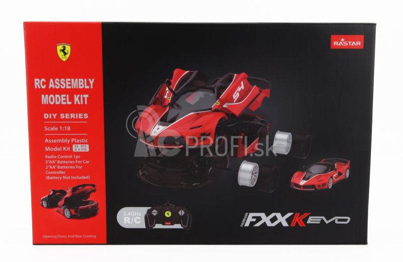 Mondomotors Ferrari Fxx-k Evo N 54 Racing 2018 - stavebnica modelu 1:18 červená