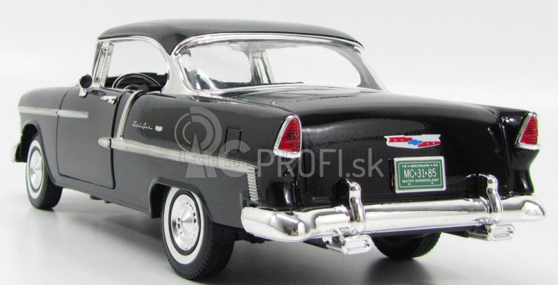 Motor-max Chevrolet Bel Air Cabriolet Uzavretý 1955 1:18 Čierna strieborná