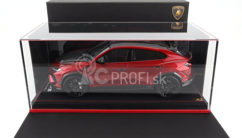 Mr-models Lamborghini Urus Performante 2022 - Con Vetrina - S vitrínou 1:18 Rosso Efesto - Red Met Carbon