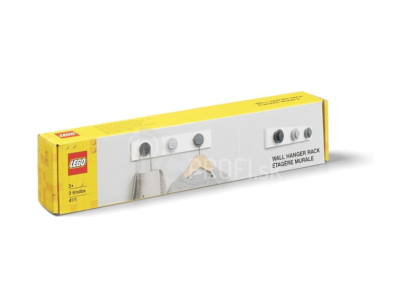 Nástenný vešiak LEGO – červená, modrá, žltá
