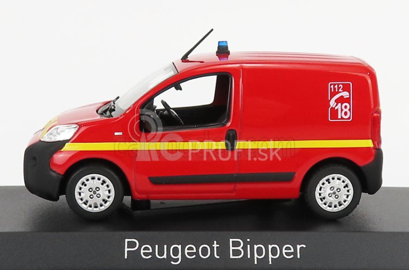 Norev Peugeot Bipper Van Hasičské auto 2009 1:43 Červeno-žltá
