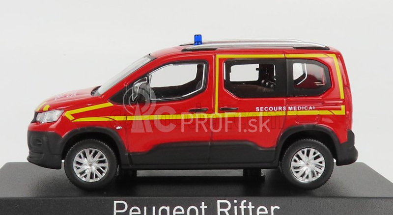Norev Peugeot Rifter Pompiers Secours Medical 2019 1:43 Červeno-žltá