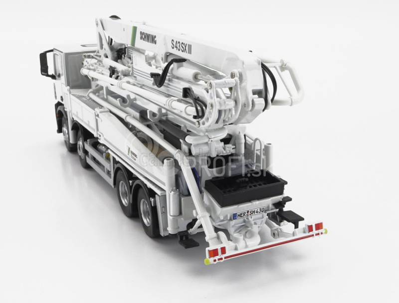 Nzg Mercedes benz Arocs 4542 Truck 4-assi 2018 - Autopompa Per Calcestruzzo Schwing S 43 Sx Iii - Cementové čerpadlo 1:50 White Black
