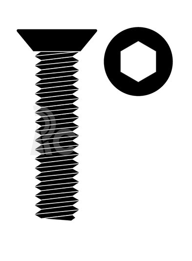 Oceľová imbusová skrutka so zápustnou hlavou, M3x8mm, 10 ks