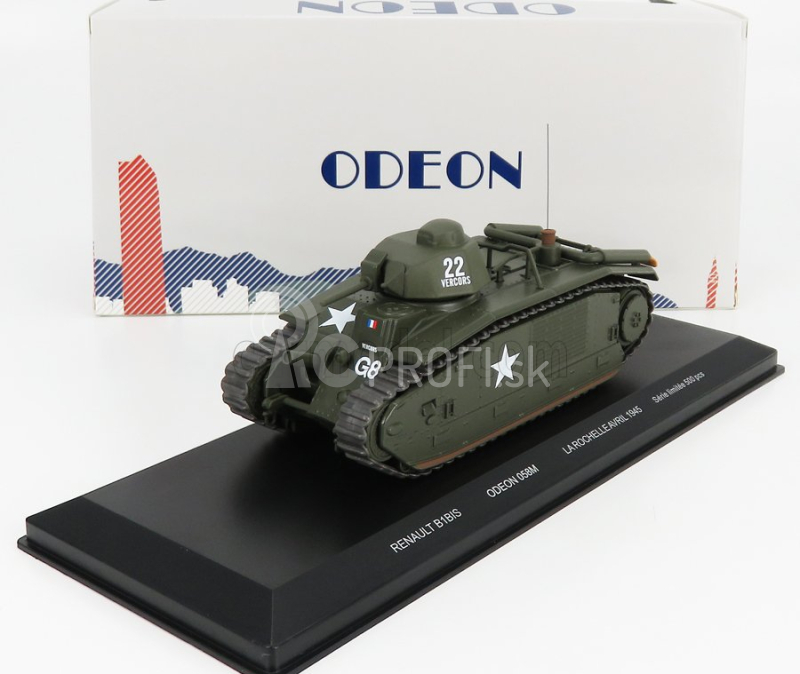 Odeon Renault B1 Bis Tank Francúzsko 1945 1:43 Vojenská zelená