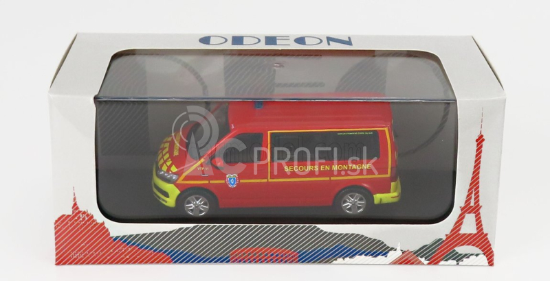 Odeon Volkswagen T6 Minibus Sapeurs Pompiers Sdis 2a Secours En Montagne 2015 1:43 Červeno-žltá