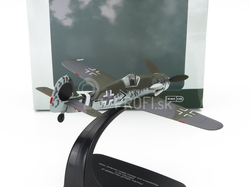 Oxford-models Focke wulf Fw 190 D-9 Jg-4 Frankfurt Vojenské lietadlo 1945 1:72 Vojenská zelená