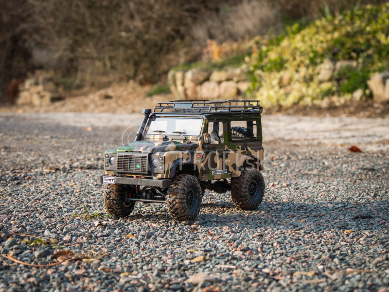 RC auto Land Rover Trail 1/12 RTR 4WD, kamufláž + náhradná batéria