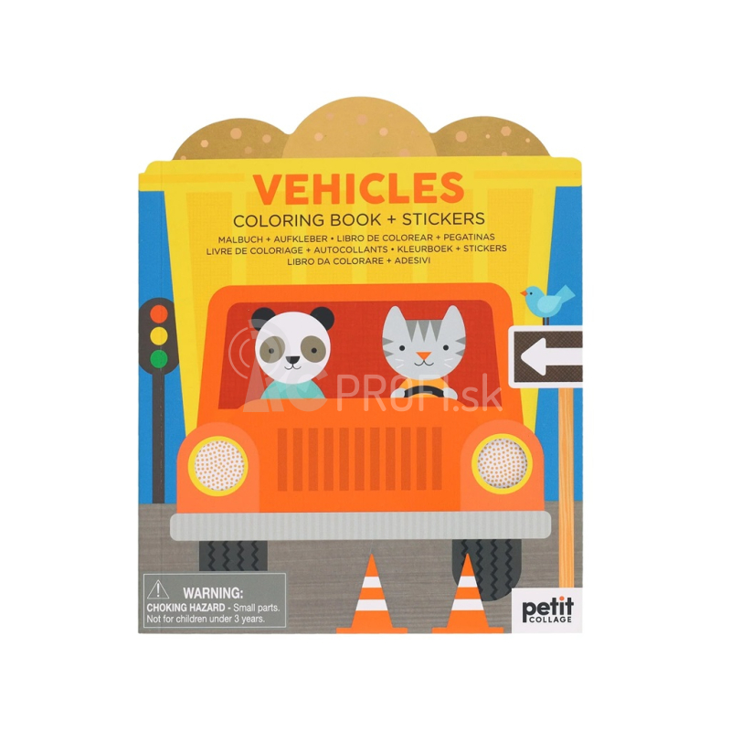 Petit Collage Omaľovánka s nálepkami vozidiel