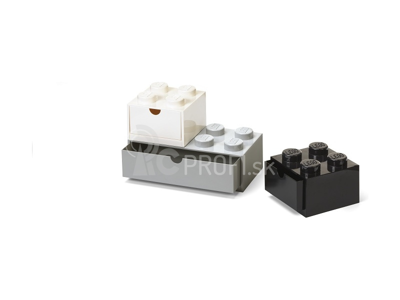 LEGO stolový box so zásuvkou Multi-Pack 3 ks, čierna/biela/sivá