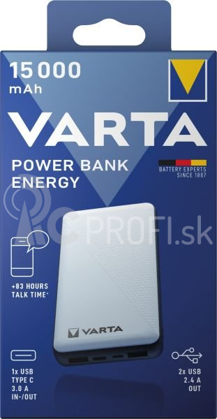 Powerbank VARTA Energy, 15000 mAh, USB-C, 2x USB