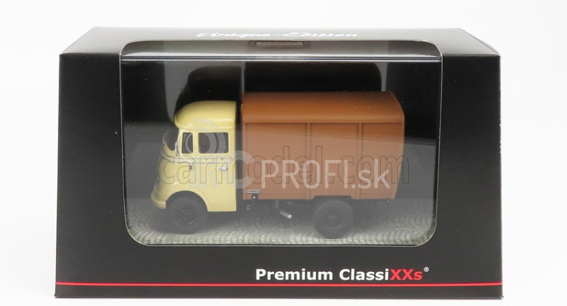 Premium classixxs Mercedes benz L319 Truck Trasporto Bestiame 1955 - Prepravca hospodárskych zvierat 1:43 Béžová hnedá