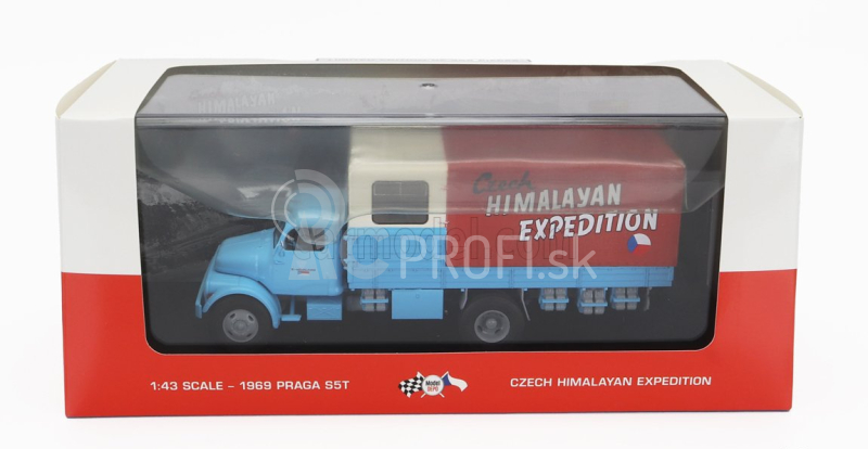 Premium classixxs Praga S5t-3 Truck 2-assi 1969 - Prvá česká himalájska expedícia 1:43 Light Blue Cream Red