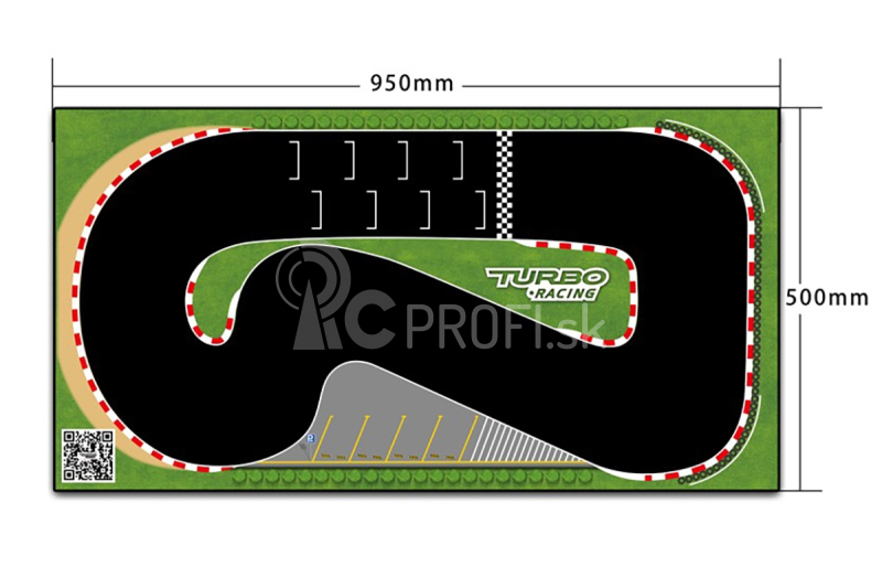 Pretekársky koberec Turbo Racing (500x950 mm)
