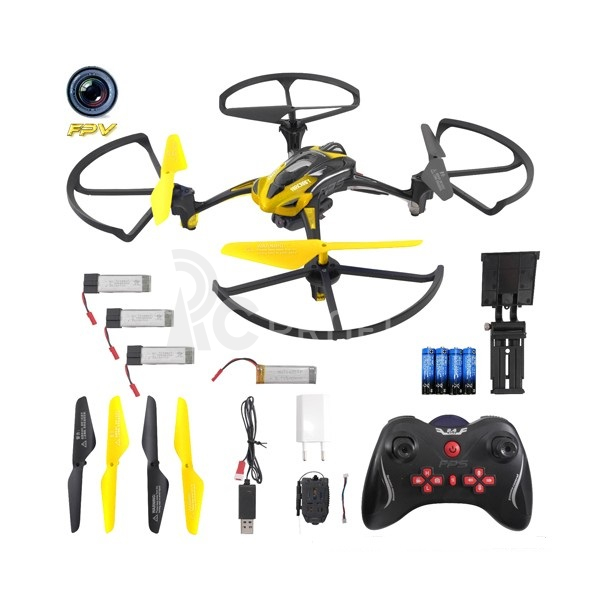 RC dron Rayline R8 s on-line FPV prenosom, žltá