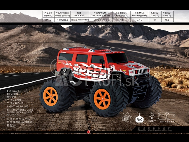 RC auto Big Foot 4WD 1:24 LCD displej