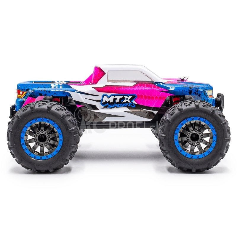 RC auto MTX elektro Offroad Truggy, ružovo-fialovo-modrá