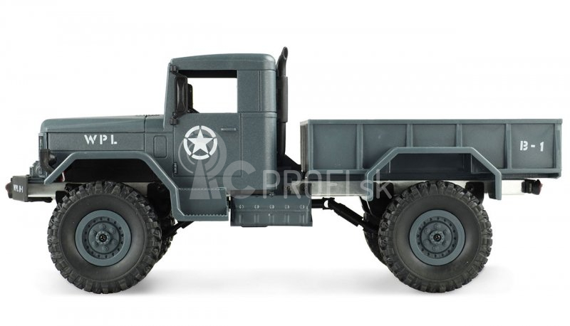 RC auto Vojenský truck, sivá