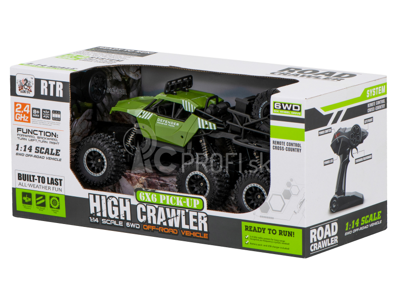 RC crawler Pick up 6x6, zelená