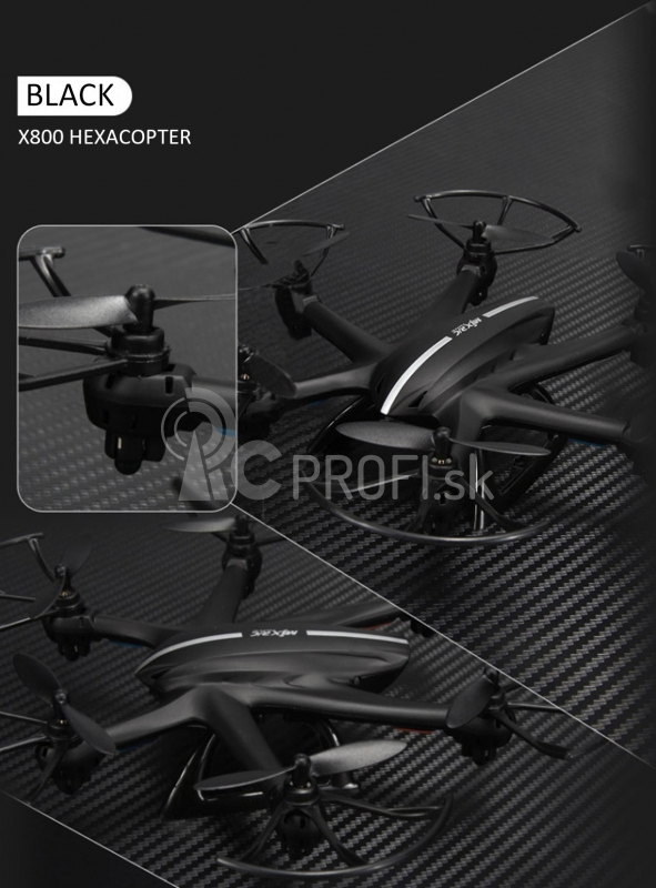 RC dron X800 3G ovládanie, čierna
