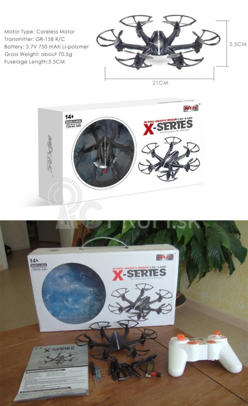 RC dron X800 3G ovládanie + HD kamera C4016, čierna