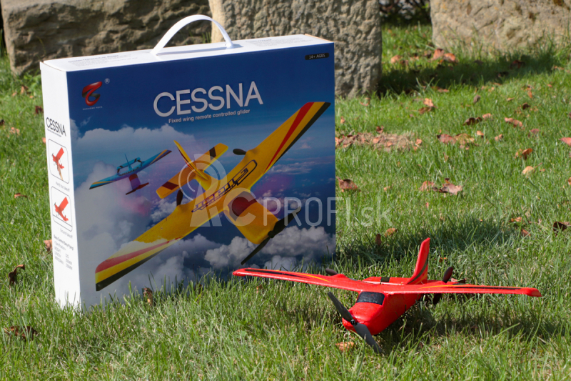 RC lietadlo Cessna Glider Z50, červená + náhradná batéria