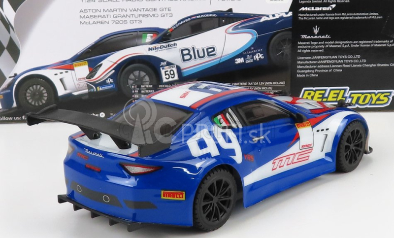 Re-el hračky Maserati Granturismo Gt3 N 99 Racing 2015 1:24 Modrá biela