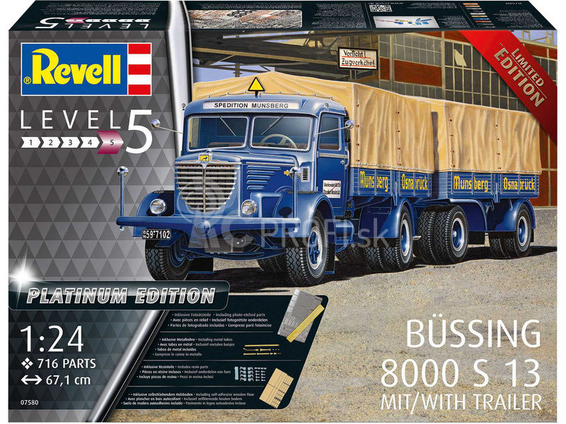 Revell Büssing 8000 S 13 s vlečkou Platinum Edition (1:24) (darčeková súprava)