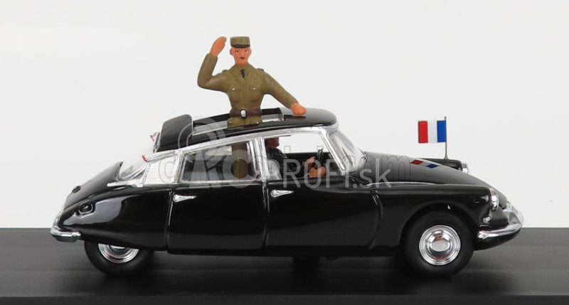 Rio-models Citroen Ds19 Cabriolet s generálom De Gaulle a vodičom 1960 1:43 čierna