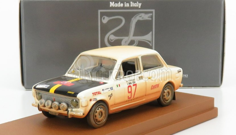 Rio-models Fiat 128 N 97 Rally Isola D'elba 1972 M.avenoso - P.dinunzio 1:43 White Mud