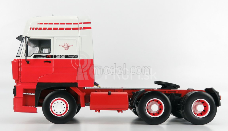 Road-kings DAF 3600 Space Cab Tractor Truck 3-assi 1986 1:18 červená biela