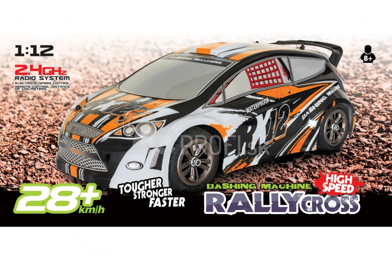 RX-12 elektro Rally auto – 2,4 GHz RTR – oranžový